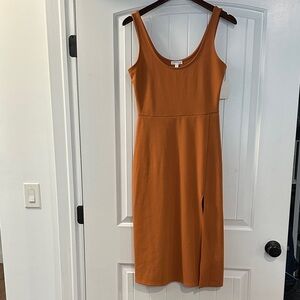 Leith Orange Sleeveless Dress